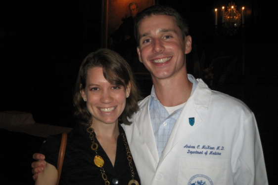 photo of woman and man in white doctor coat