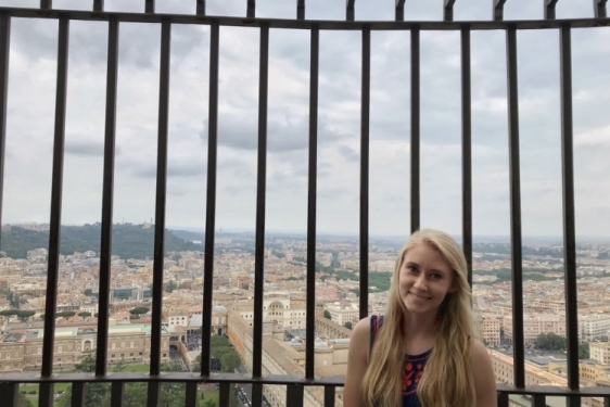 photo of woman infant of a view of Rome